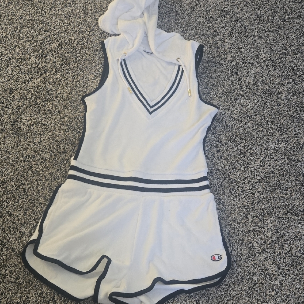 Champion Womens White and black romper